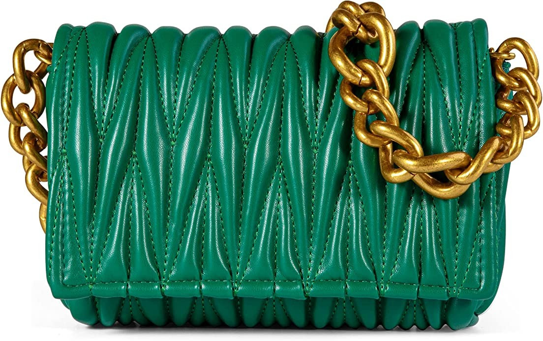 Montana West Quilted Purse for Women Chunky Chain Purses Small Shoulder Bag and Handbags | Amazon (US)