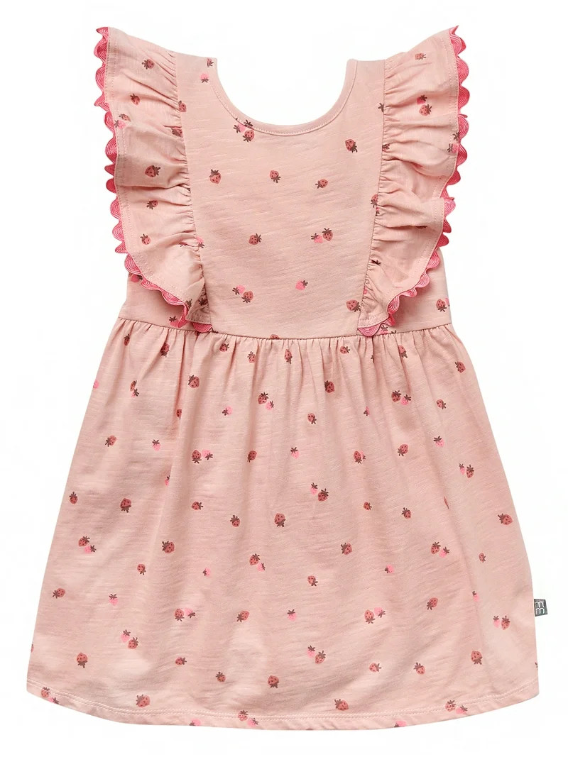 Modern Moments Toddler Girl Ruffle Sleeve Dress with RicRac Trim, Sizes 12M-5T | Walmart (US)