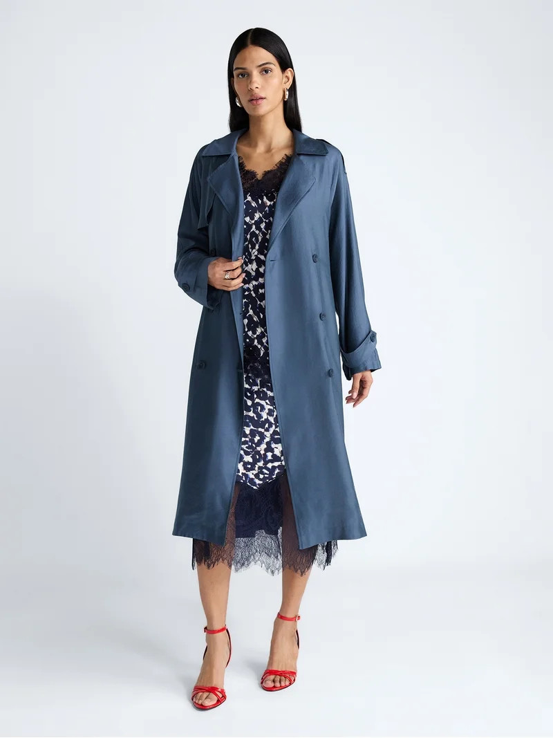 Devil Wears Prada Scoop Collection Women’s and Women's Plus Trench Coat, Sizes XS-4X | Walmart (US)