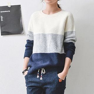 Color-Block Knit Sweater | YesStyle Global