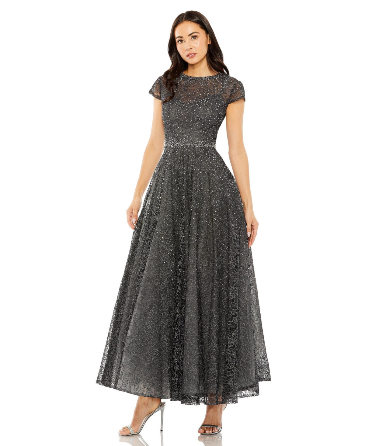 Mac Duggal Women's Embellished A Line Dress - Graphite | Macy's