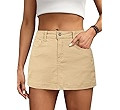 BISUAL Denim Skort for Women High Waist Mini Denim Skirt Casual Stretch Women Jean Skirt with Poc... | Amazon (US)