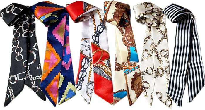 kcctoo 2/6/10Pack Scarf Bags for Women Handbag Scarfs Band Hair Neck Scarves Fashion Gifts | Amazon (US)