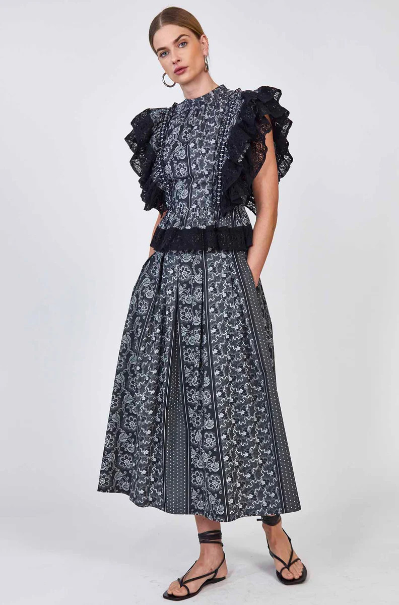 Alexis Skirt | Pleated Midi Skirt | Hunter Bell | Hunter Bell