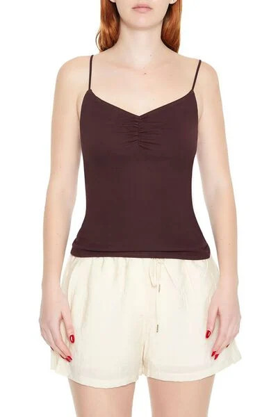 Ruched Rib-Knit Cami | Forever 21