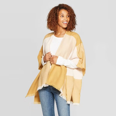 Women's Cozy Check Ruana - Universal Thread™ | Target