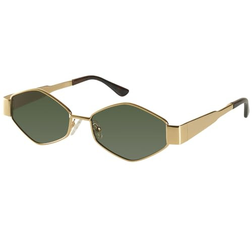 mosanana Trendy Hexagon Metal Sunglasses for Women Small Retro Style MS52475 | Amazon (US)