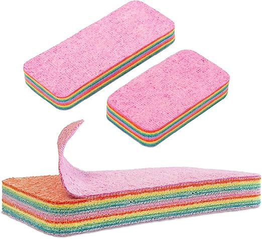4 Pack 12-Layer Peelable Microfiber Sponges – Ultra Absorbent, Reusable Cleaning Pads for Kitch... | Amazon (US)