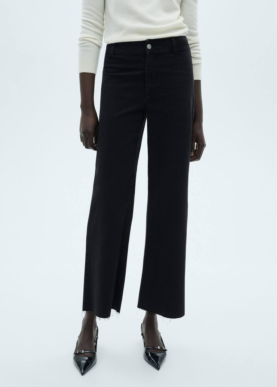Jeans culotte high waist -  Women | Mango USA | MANGO (US)