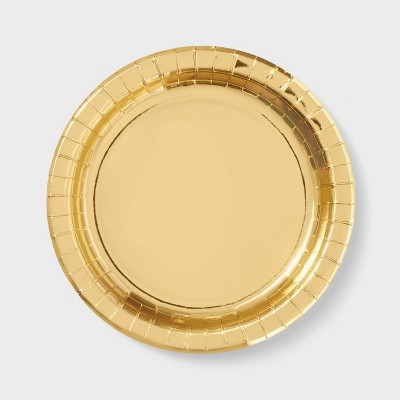 20ct 8.5" Disposable Metallic Plates Gold - Spritz™ | Target