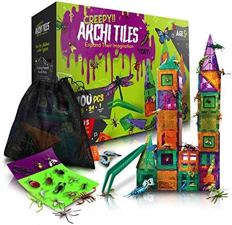 DIY jr Creepy Archi Tiles - Magnetic Tiles for Kids - Colorful Construction Magnetic Building Blo... | Amazon (US)