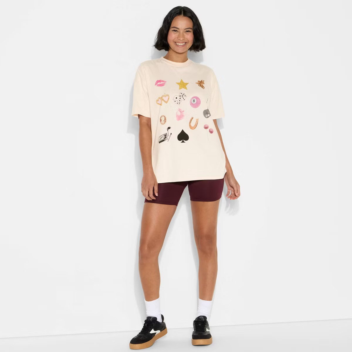 Women's Loose Fit Short Sleeve Crewneck Oversized Graphic T-Shirt - Wild Fable™ | Target