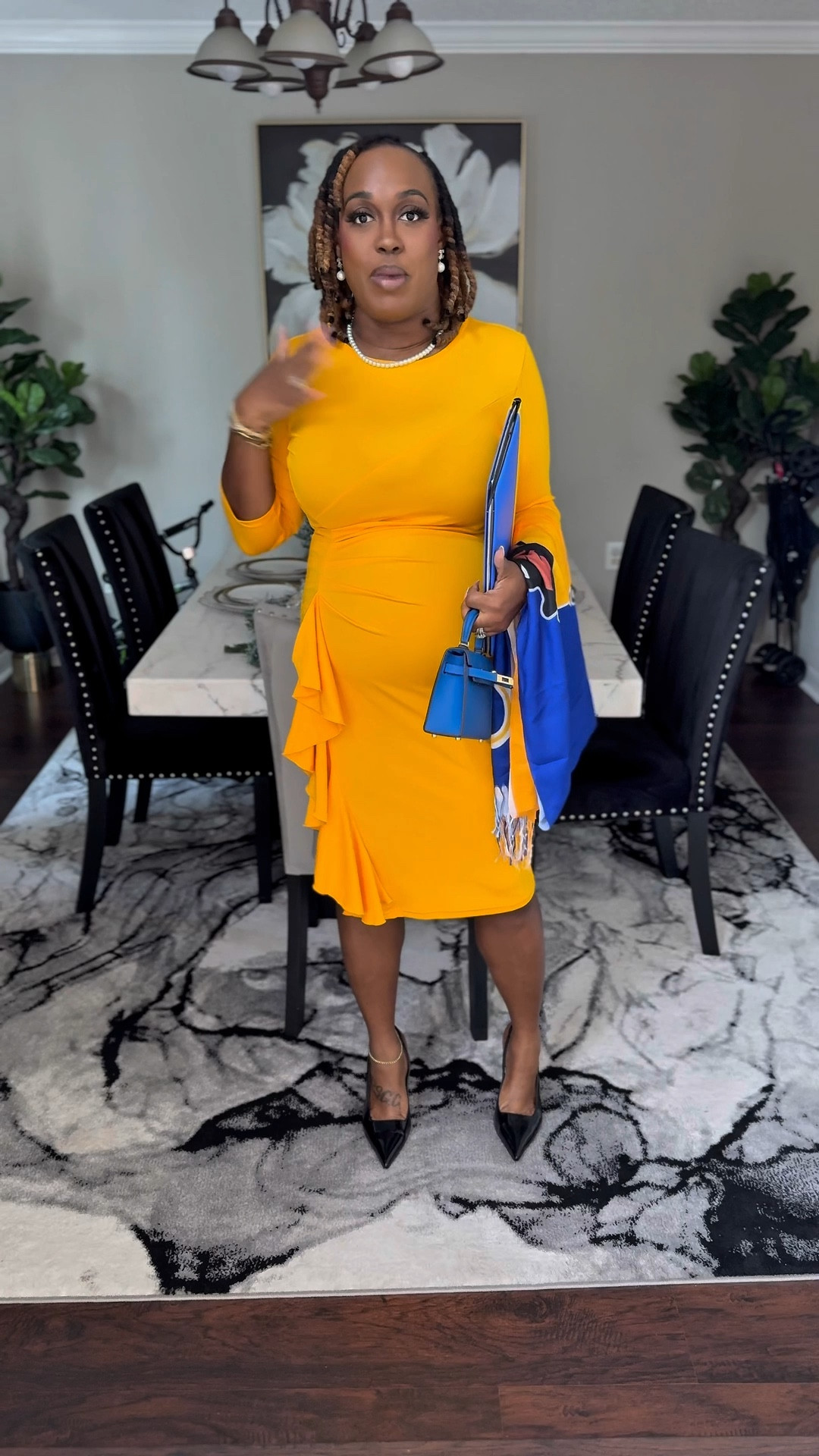 Serving Radiant Poodles energy in this gold moment 💛💙✨ This OOTD is giving elegance, sisterhood, and style—paired my gold dress with a bold blue purse for that perfect pop, and yes… the whole look is from Amazon!

#SigmaGammaRho #AmazonFashionFinds #OOTDStyle #BlueAndGoldVibes #BlackGirlLuxury