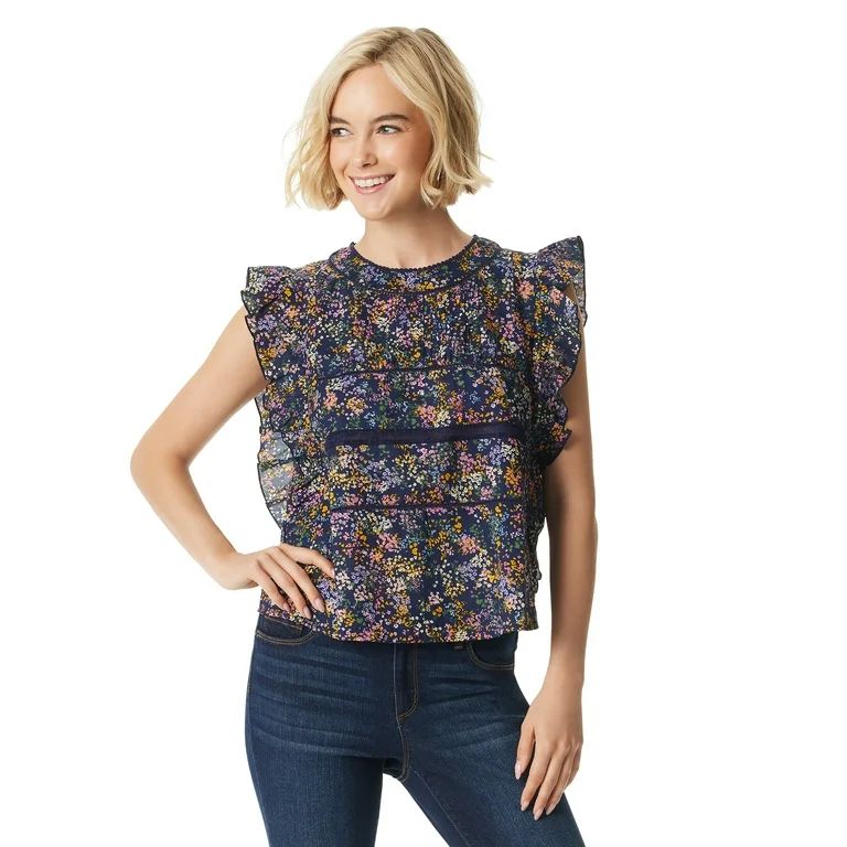 Jessica Simpson Women's Ruby Flutter Woven Top | Walmart (US)