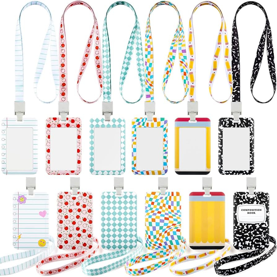 Geyoga 6 Pcs Teacher ID Badge Holder with Lanyard Teacher Appreciation Gifts Bulk Composition Not... | Amazon (US)