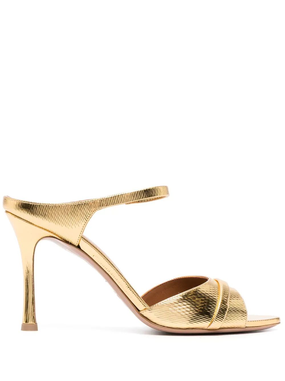 Malone Souliers Una 90mm Metallic Sandals - Farfetch | Farfetch Global