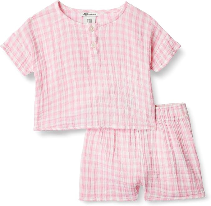 Amazon Essentials x Sofia Grainge Unisex Toddlers' and Babies Cotton Gauze Shirt & Shorts Play Se... | Amazon (US)