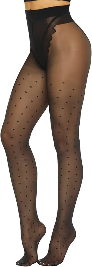MANZI Patterned Tights Sheer Pantyhose for Women 20 Denier Sexy Stockings | Amazon (US)