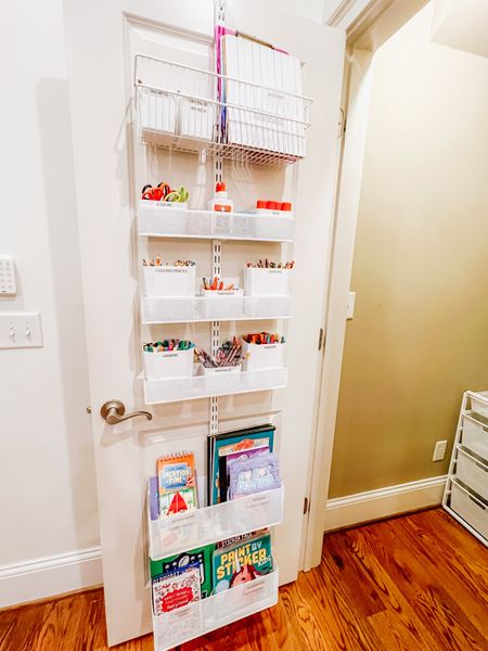 Using the back of the door as arts + crafts storage in a game changer!! ✨

#LTKFind #LTKhome #LTKkids