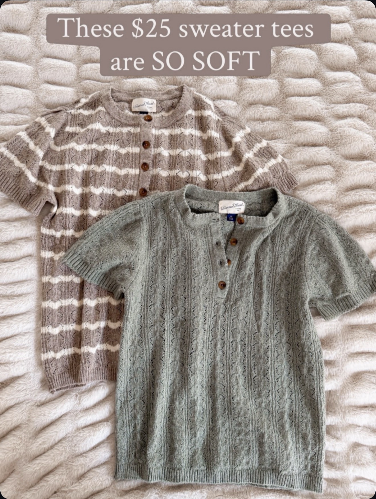 These $25 Target sweater tees are SO soft! Love the little buttons and pretty knit details. Stripes or sage… I couldn’t pick just one 😂 Perfect with your favorite jeans.

#LTKOver40 #LTKSeasonal #LTKmomlife