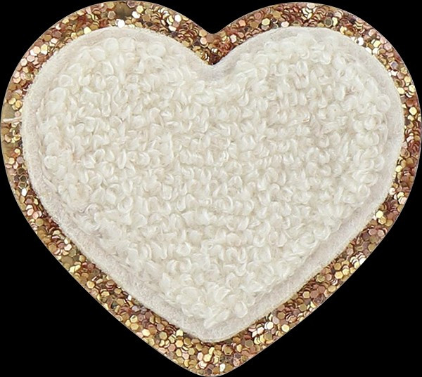 Blanc Glitter Heart Patch | Stoney Clover Lane