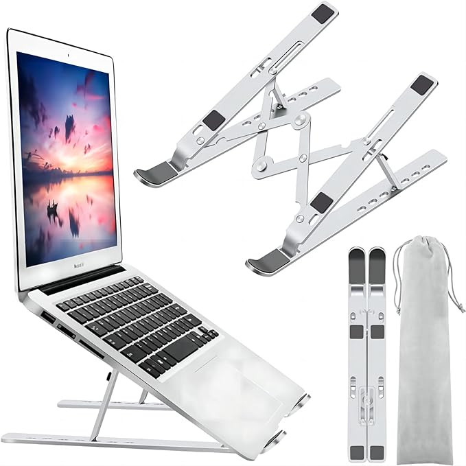 Laptop Stand for Desk, Ergonomic Design Adjustable Aluminum Foldable Portable Computer Stand, Com... | Amazon (US)