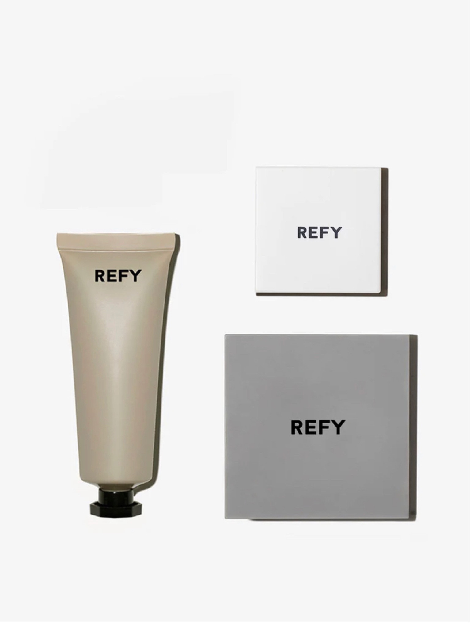 All three makeup products from REFY's Face collection. 

Choose your perfect shade of Cream Blush and Cream Bronzer combined with our universal Gloss Highlighter. 

Vegan, Leaping Bunny Certified Cruelty Free and Dermatologically Tested. 