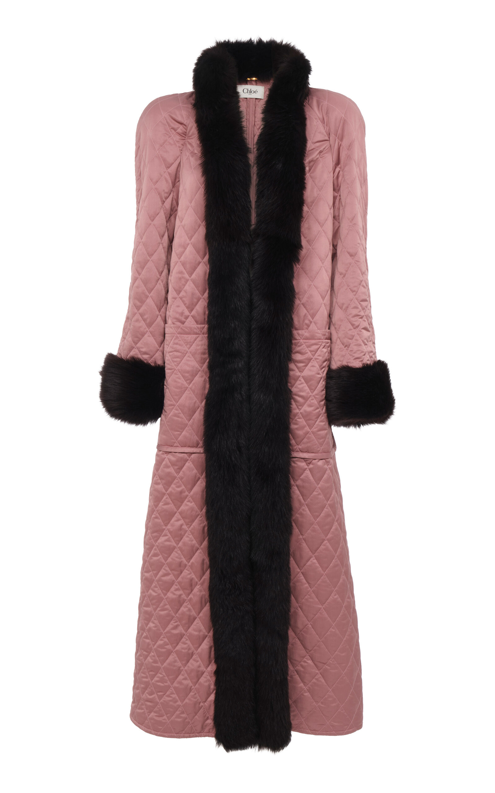 Shearling-Trimmed Technical Satin Coat | Moda Operandi (Global)