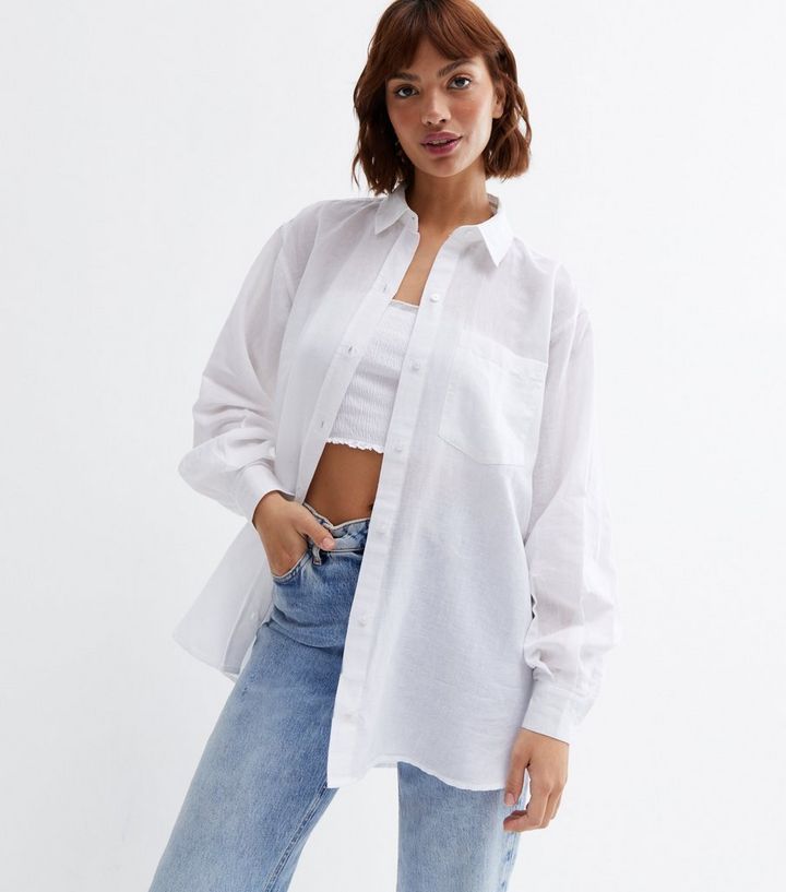 White Linen-Look Shirt
						
						Add to Saved Items
						Remove from Saved Items | New Look (UK)