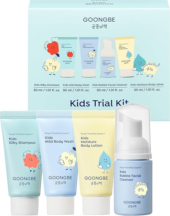 GOONGBE Kids Travel Toiletry Set \u2013 4-in-1 TSA Carry-On Kit with Shampoo, Body Wash, Face Cle... | Amazon (US)