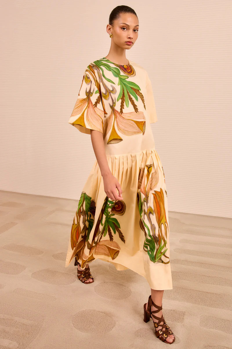 Aniline Drop Waist Cotton Dress - Inner Nature | Ulla Johnson