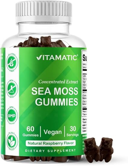 Vitamatic Irish Sea Moss Gummies with Bladderwrack & Burdock Root – Botanical Extract Supplemen... | Amazon (US)