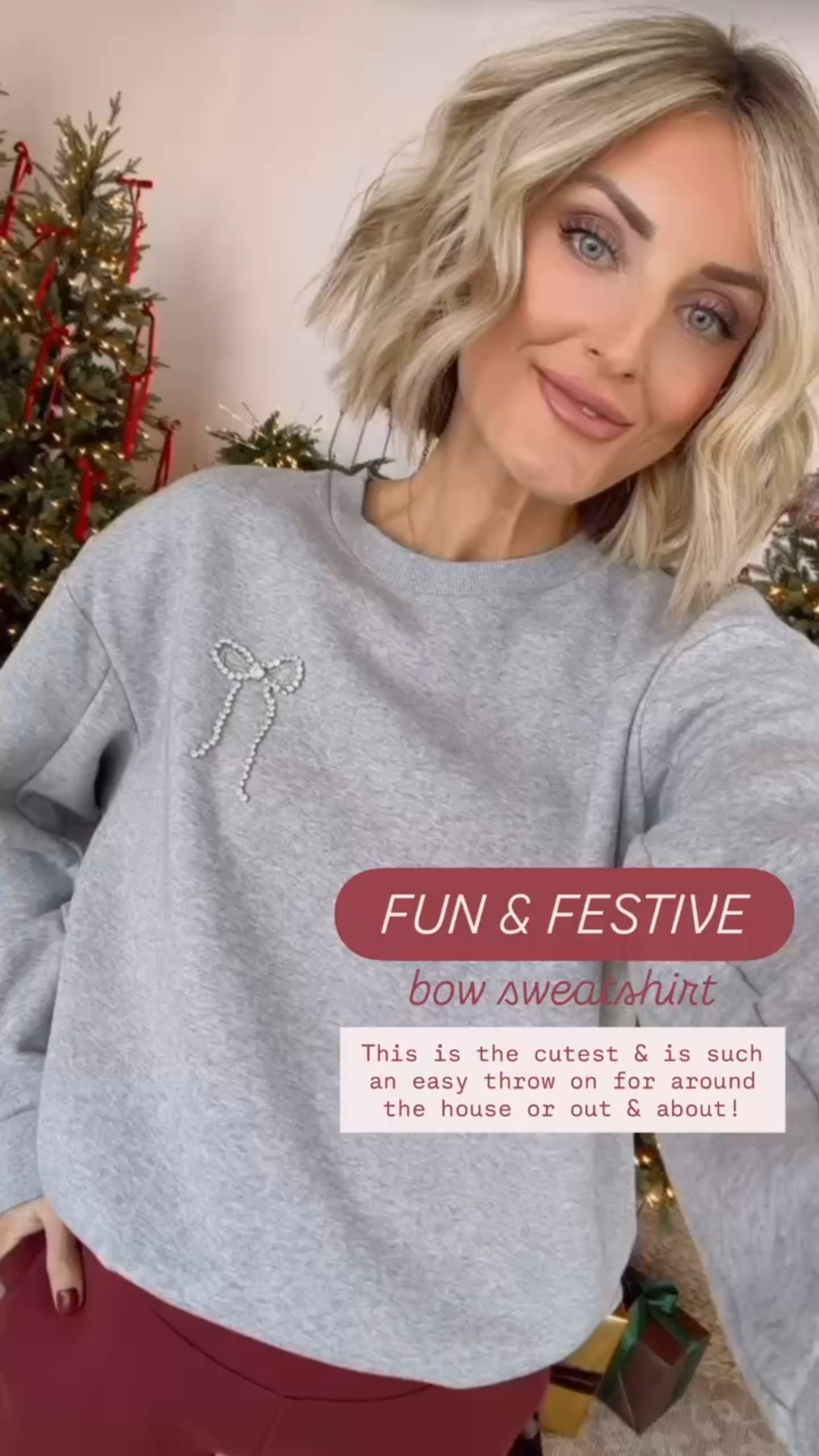 I love this embellished bow sweatshirt! It’s only $35 & so cute for lounging around during the holidays! Wearing size L!

Loverly Grey, sweatshirt, Target, festive sweatshirt, holiday sweatshirt 

#LTKHoliday
