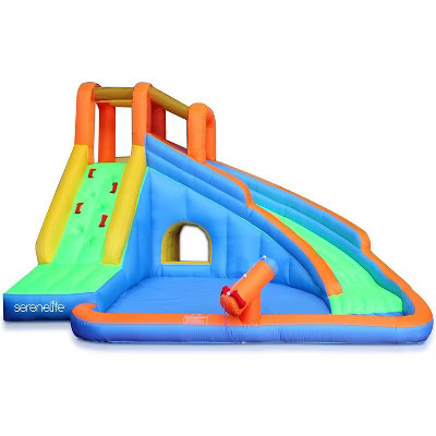 SereneLife Inflatable Bounce Water Slide with Pool & Spray Function - SLIS910 | Target