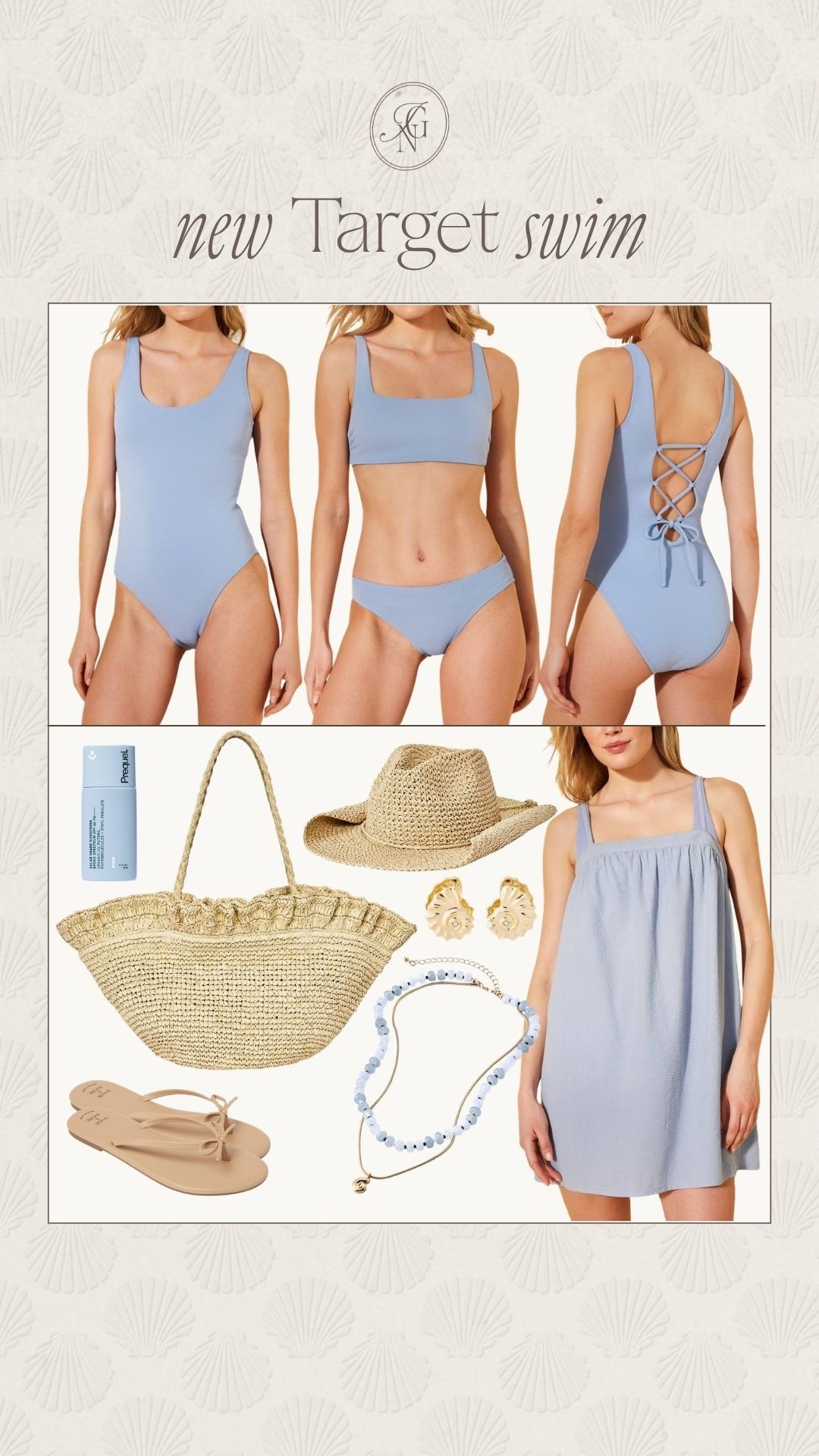 New target swim 🌊 🐚 

#target #resortwear #swimsuit #beachbag #strawbag #pool #beach #strawhat #spf #shellnecklace #target #targetfind #targethaul #newarrivals #lookforless #vacay 

#LTKootd #LTKgrwm #LTKSeasonal