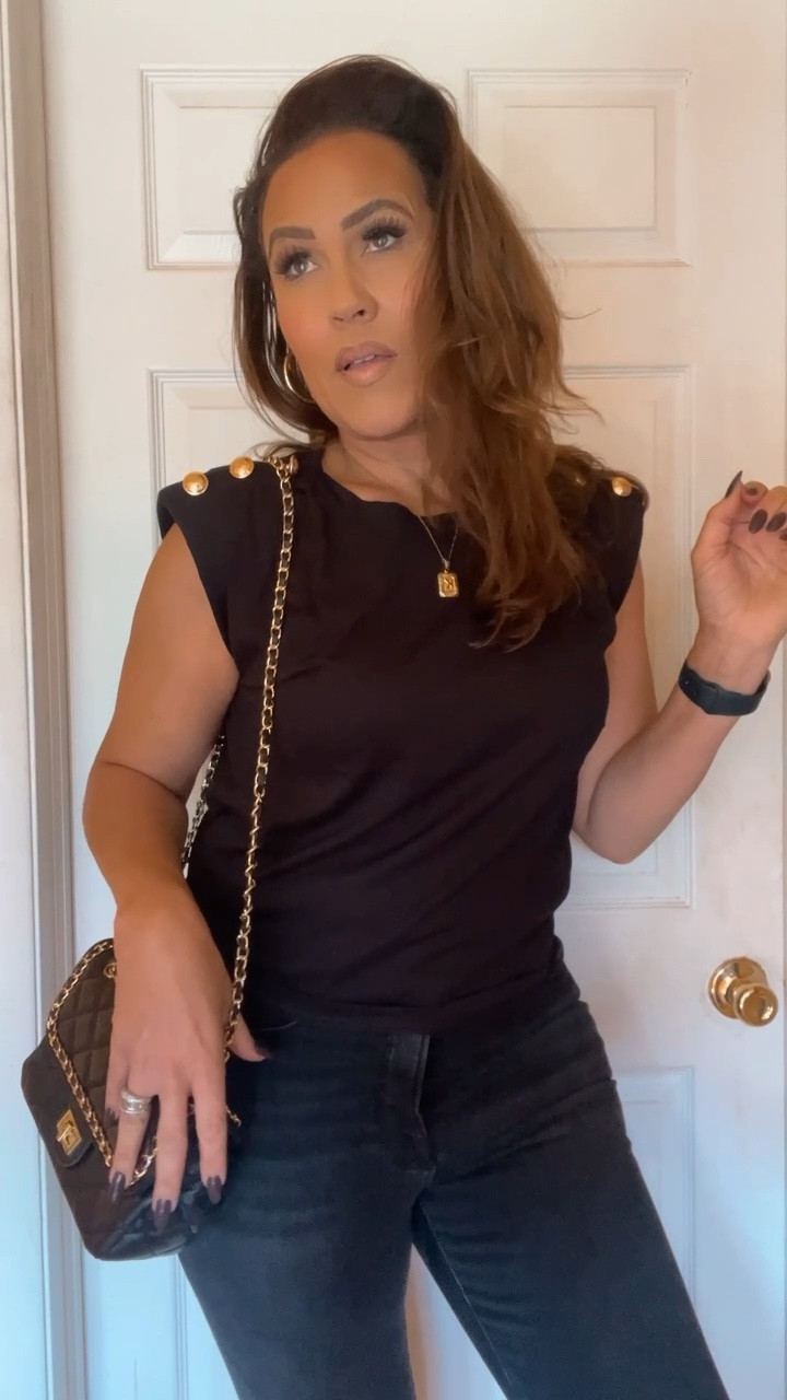 I love this look for date night or moms night out, date night, date night inspo, date night look, date night accessories, moms night out, girls night out, handbag, designer inspired top, Balmain inspired top, skinny jeans, black jeans, elevated look, date night outfit, Express, Nordstrom, Good American, Pink Lily, Seen wearing in my recent “mom life” Reel on IG @laidbackluxelife #LaidbackLuxeLife

Tank: S
Jeans: 8

Follow me for more fashion finds, beauty faves, lifestyle, home decor, sales and more! So glad you’re here!! XO, Karma

#LTKover40 #LTKfindsunder50 #LTKstyletip