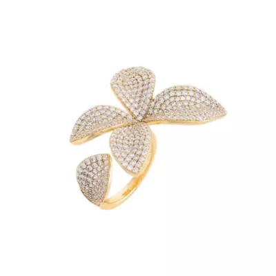 By Adina Eden PavÃ© Fancy Flower Petal Ring, Gold | Belk