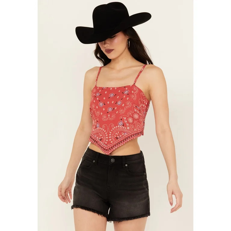 Angie Women's Bandana Print Top Red Large  US | Walmart (US)