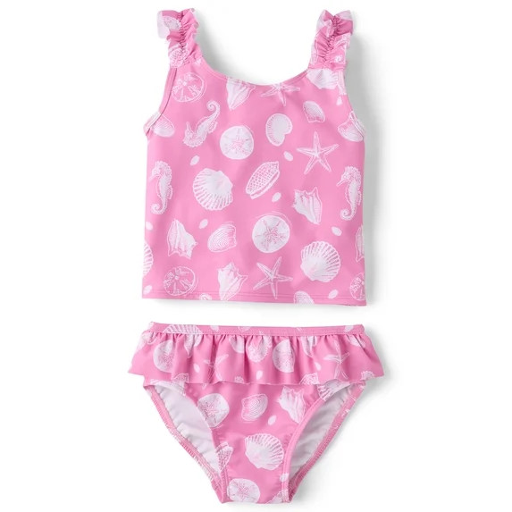 The Children's Place Baby & Toddler Girls Sleeveless Ruffle Tankini Swimsuit, Sizes 6M-5T | Walmart (US)
