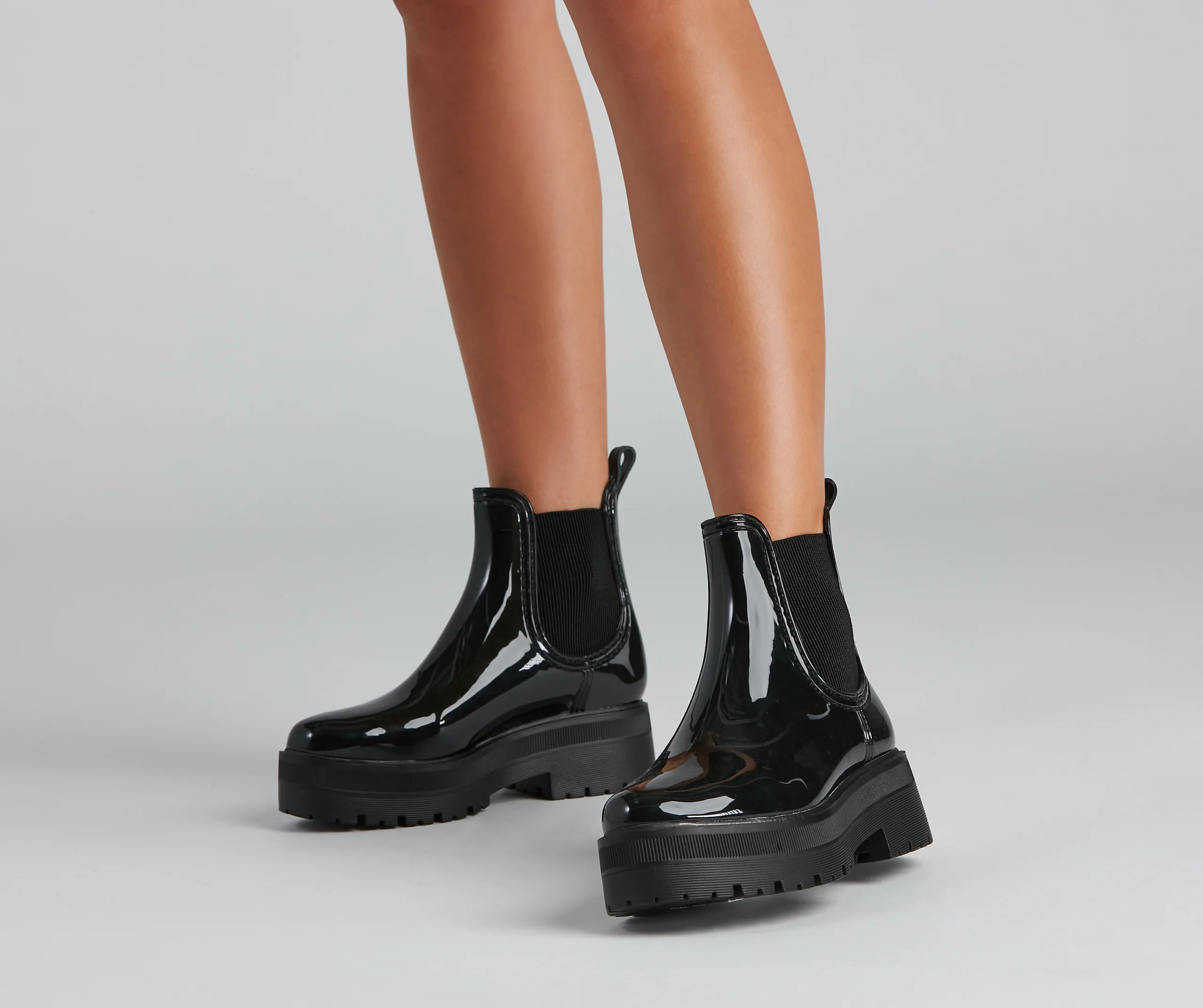 One True Lug Patent Chunky Boots | Windsor Stores