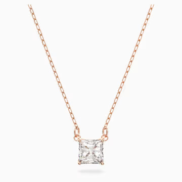 Attract Necklace, White, Rose-gold tone plated | Swarovski (US)