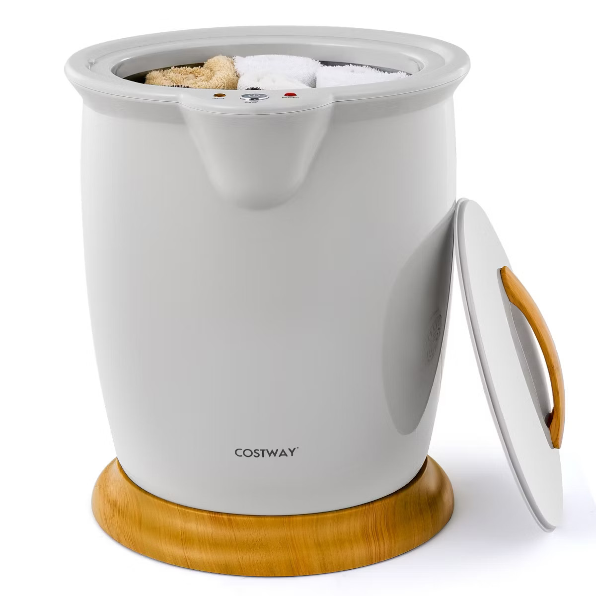 Costway Bathroom Towel Warmer Bucket with Fragrance Holder & Auto Shut Off Grey | Target