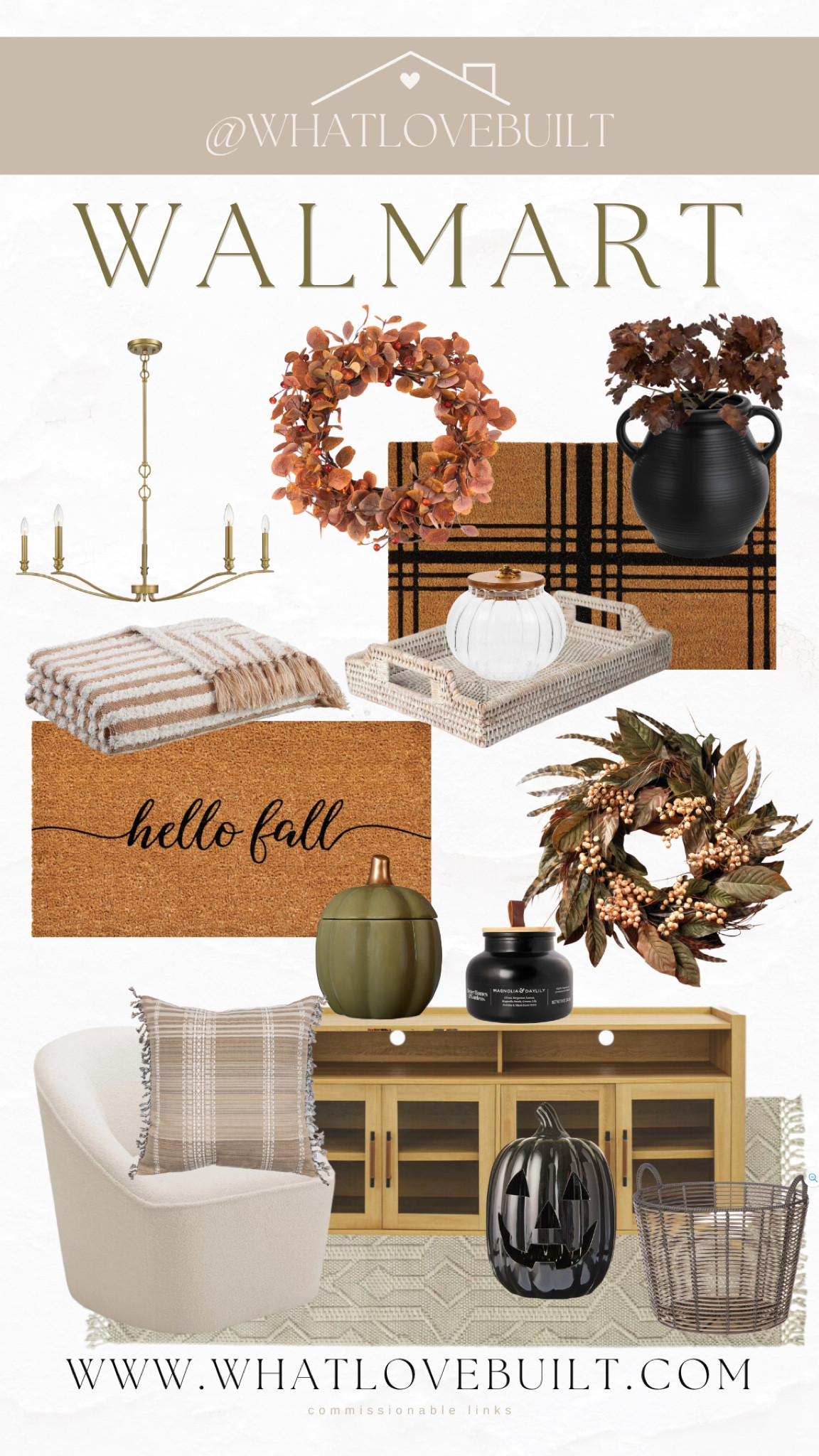 Walmart Fall Home

#fall #fallhome #home #doormat #wreath #pumpkin #sideboard #accentchair #chandelier #candle #vase #rug #runnerrug #throwpillow #pillow #stem 

#LTKHoliday #LTKhome #LTKSeasonal