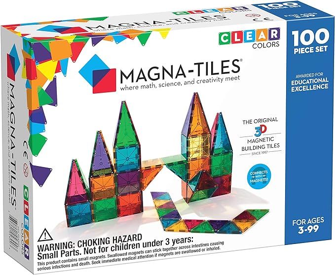 Magna-Tiles Clear Colors 100 Piece Set | Amazon (US)
