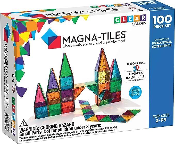 Magna-Tiles Clear Colors 100 Piece Set | Amazon (US)