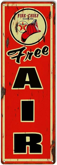Retro Metal tin Sign Free Air Gasoline Reproduction Garage Shop Metal Sign Funny Home Cave Garage... | Amazon (US)