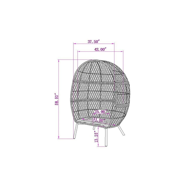 Better Homes and Gardens Ventura Boho Stationary Wicker Egg Chair | Walmart (US)