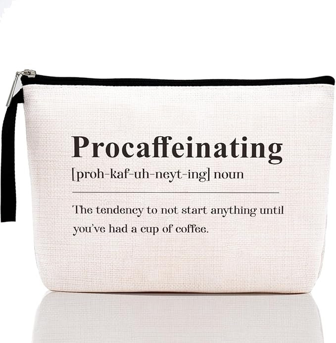 Funny Novelty Definition Makeup Bag Coffee Gifts for Female Women Coffee Lovers Coffee Drinkers C... | Amazon (US)