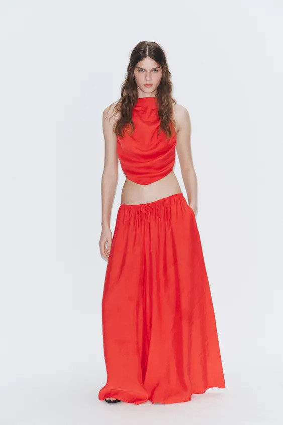 DRAWSTRING PALAZZO PANTS | Zara US