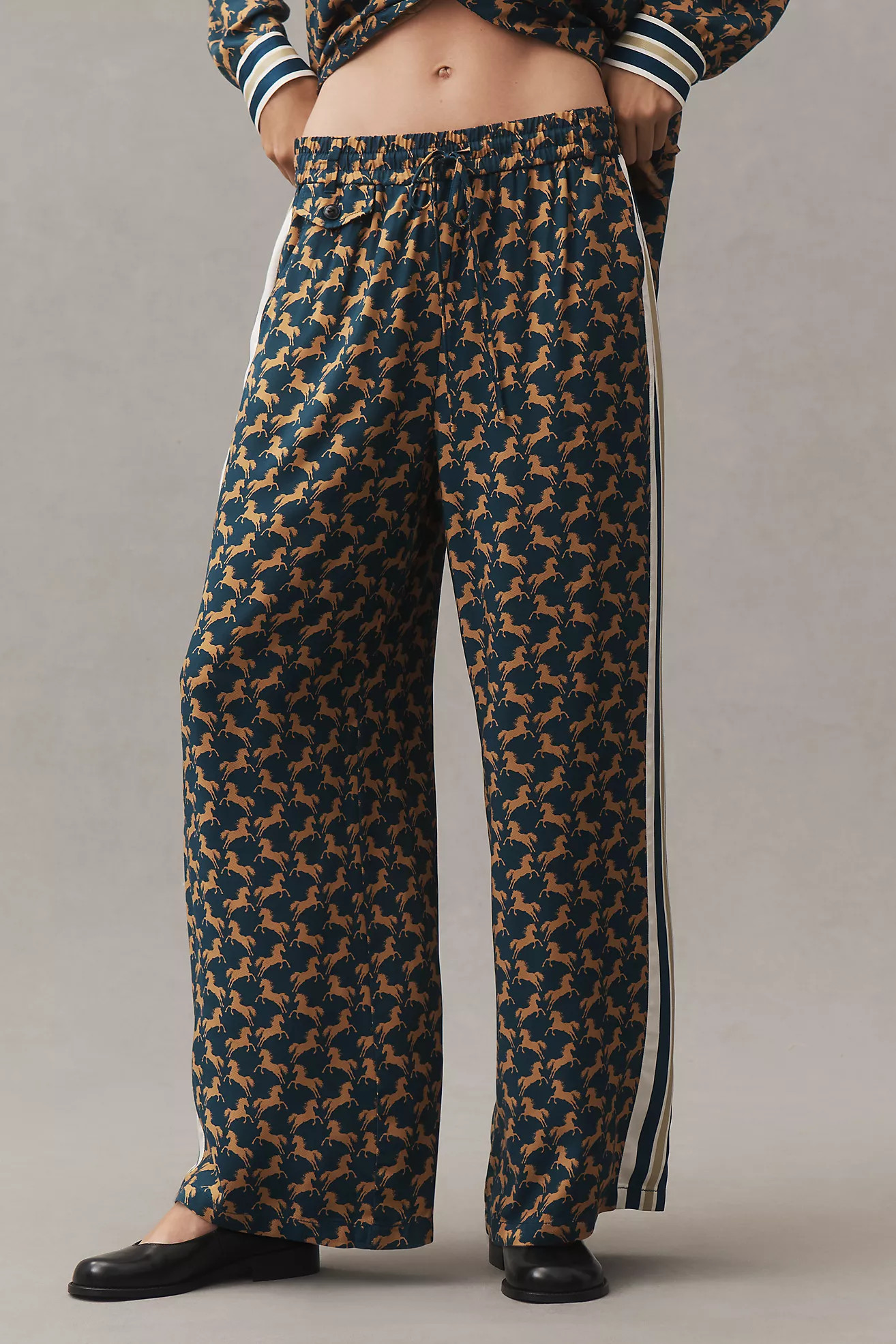 The Brooklin Tie-Front Printed Pull-On Pants by Maeve | Anthropologie (US)
